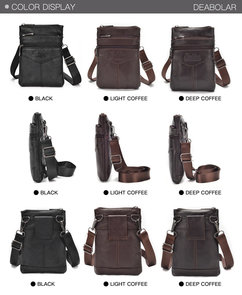 Echte Leder-Herren-Umhängetasche Hochwertige Business-Messenger-Tasche Mini-Hüfttasche mit Großer Kapazität – Detail 4
