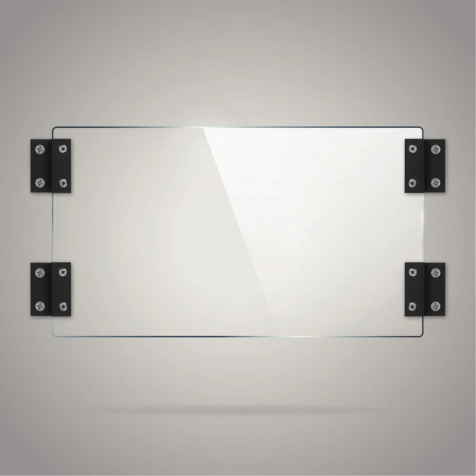 

6pcs Aluminum Alloy Clamp Black Heavy Duty Mirror Holder Wall Mounting Brackets For Mirrors Acrylic Signs Shower Doors Glass