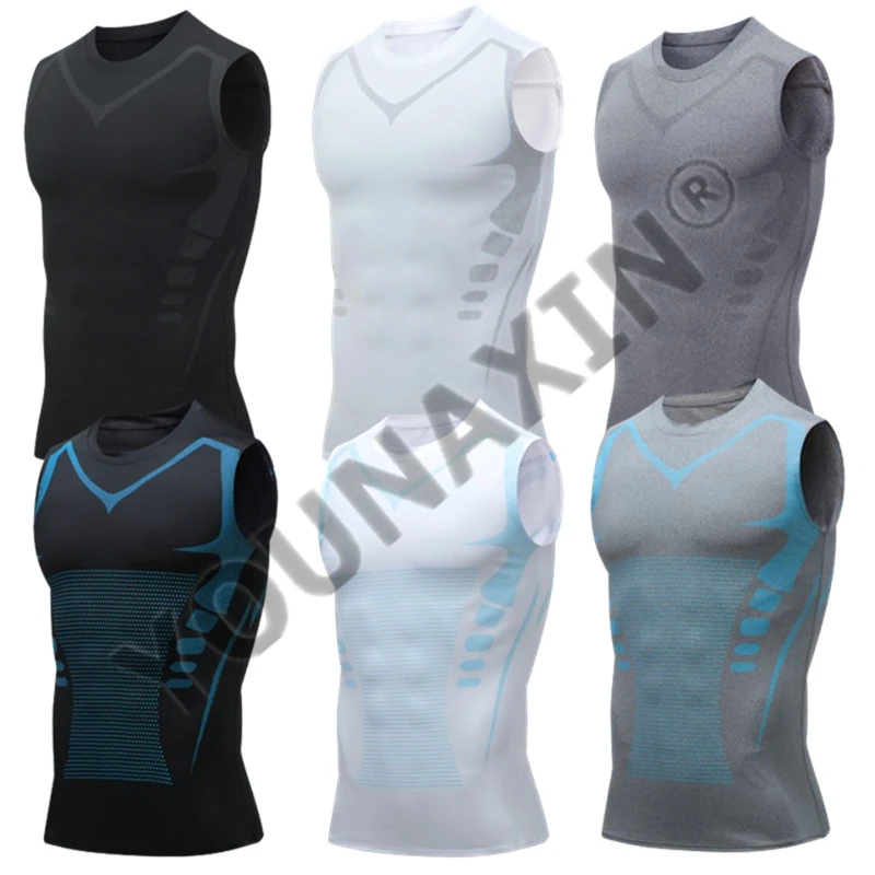 3 Pieces Men's Sleeveless T-Shirts Base Layer Vest Basketball Cycling Yoga Sports Tight  Gym Fitness Running Top Outdoor Tank
