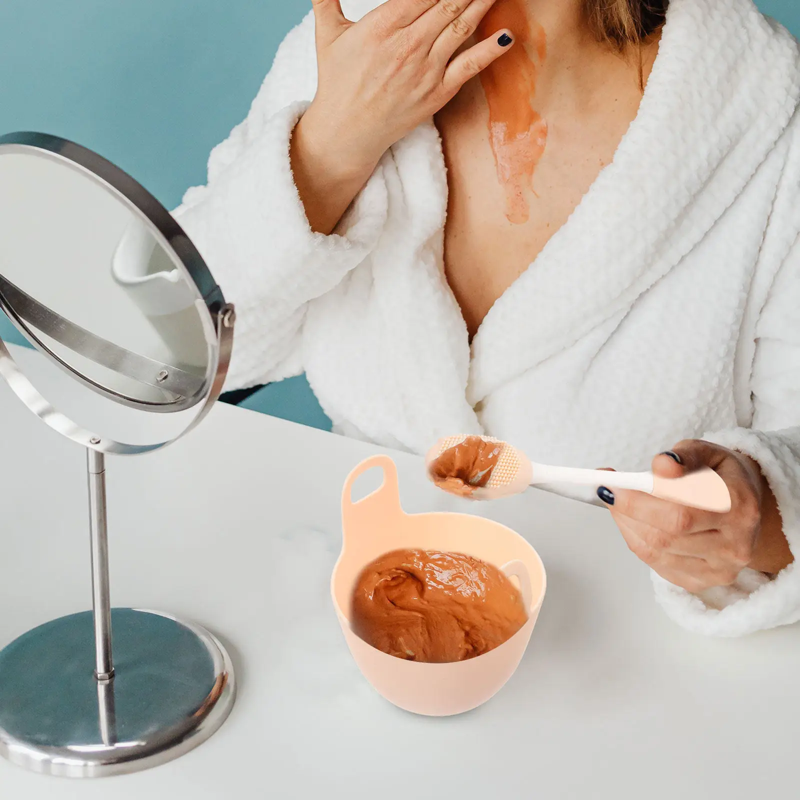 

Набор из 1 предмета: Премиальная силиконовая чаша для смешивания масок с палочкой для смешивания, нескользящая, для самостоятельного приготовления масок для лица, для домашнего использования, безопасная, без запаха, полезная для здоровья