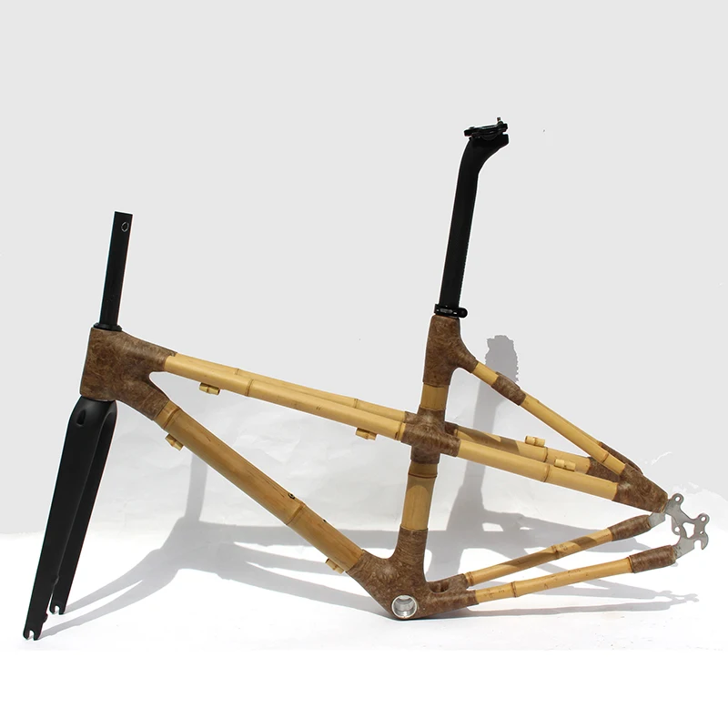 Naturefly Bamboo Gravel Frame Disc Road Bike Frameset City Cycling Bicycle Parts 135 QR 700c