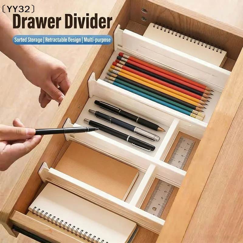 2/4/6Pcs Retractable Drawer Storage Partition Board Sorting Baffle Multi-functional Kitchen Tableware Divider Board〔YY32〕