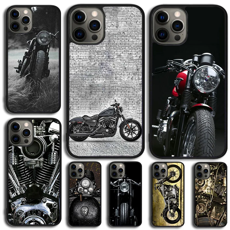 Motor Engine Motorcycle Phone Case For iPhone 14 15 13 12 Mini XR XS Max Cover For Apple 11 Pro Max 8 7 Plus SE2020 Coque