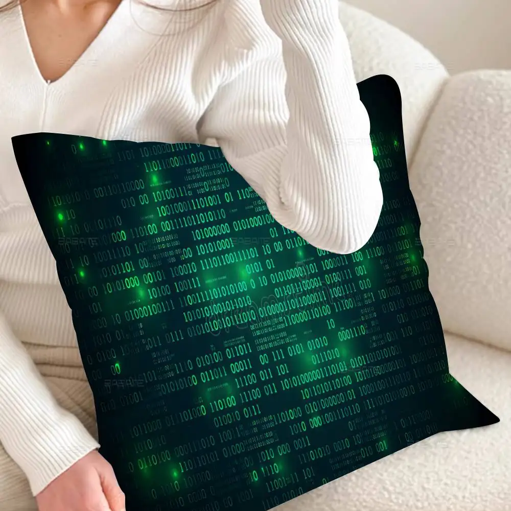 Binary Code The Matrix Program Chart Game Film Kissenbezug Zoll Farmhouse Decor Dekokissenbezüge für Couch-Dekorationen – Detail 7
