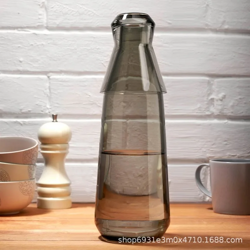 

Kettle crystal glass handmade water bottle with lid, cold water bottle