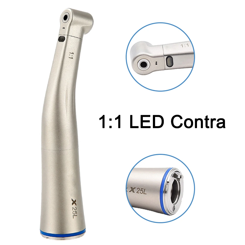 

Dental handpiece 1:1 Straight Contra Angle Low Speed Handpiece With Fiber Optic X25L Inner Water Spray Dental polish Tool