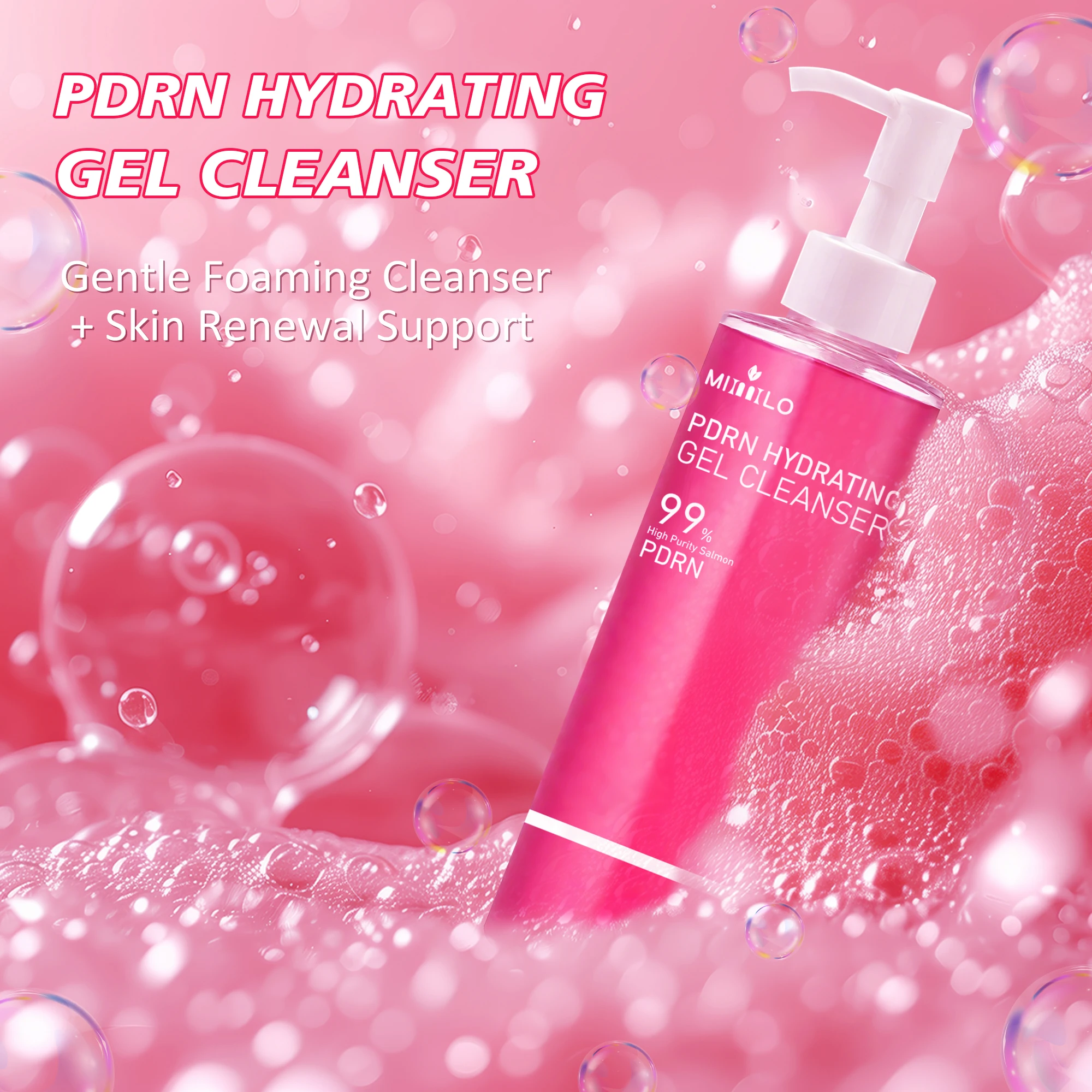 جل تنظيف رغوي السلمون الوردي DNA PDRN، يحتوي على PDRN، يتحكم في الزيت، ويزيل الرؤوس السوداء، وينظف بعمق، غير مزعج