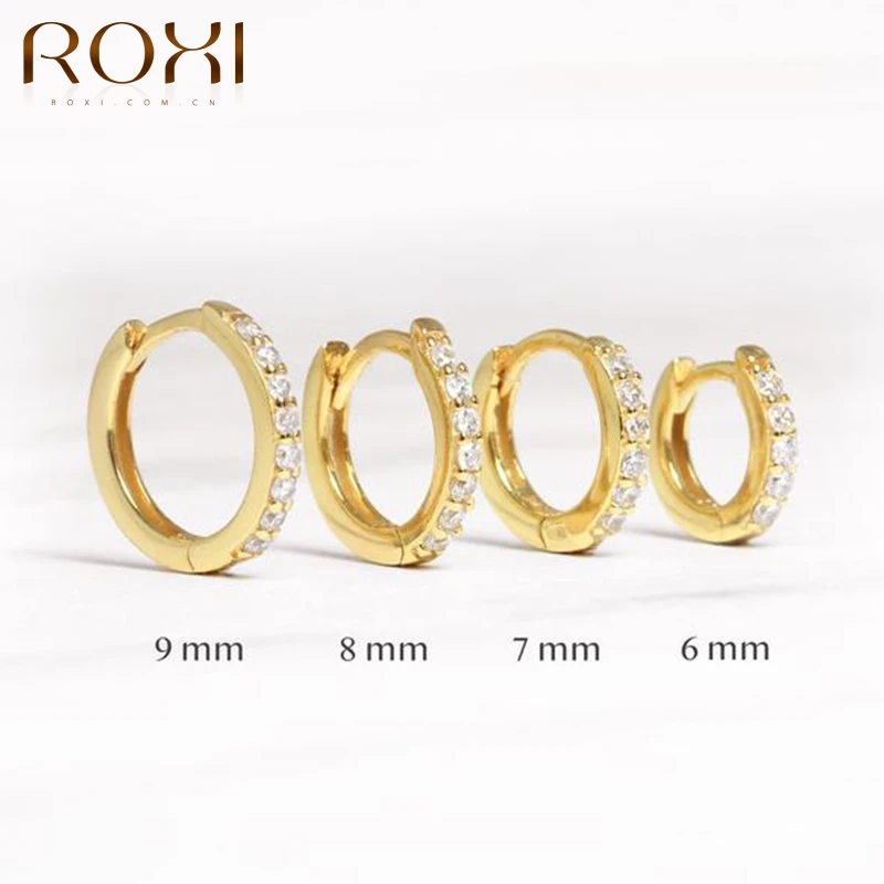 ROXI Hoop Earrings For Women/Men Small Earrings Ear Bone Tiny Ear Nose Ring Girl aretes ear hoops 925 Sterling Silver Jewelry