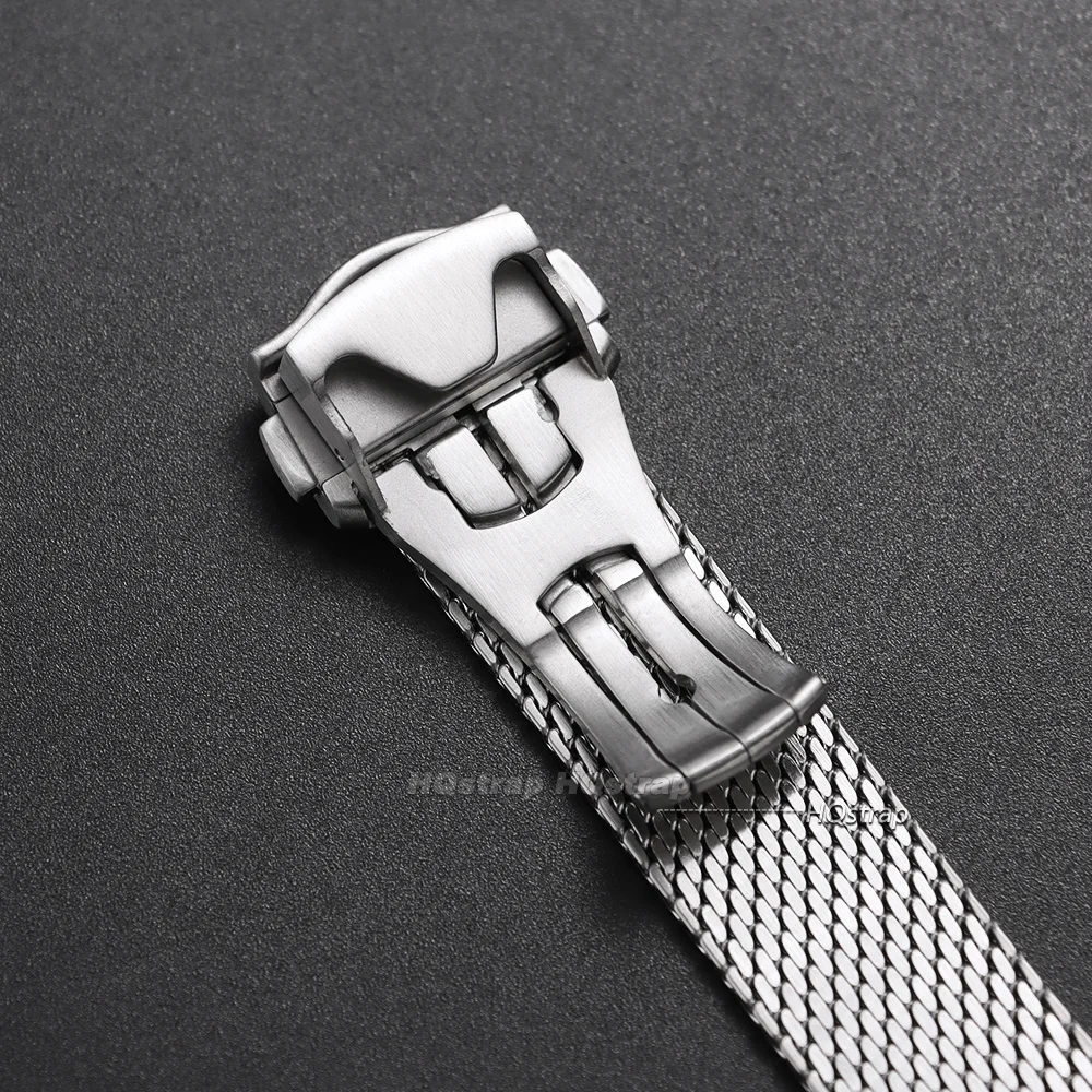 Edelstahl-Uhrenarmband 20 mm für Omega Seamaster 007 300 für Speedmaster Mesh-Armband mit Faltschließe Business-Armband – Detail 7