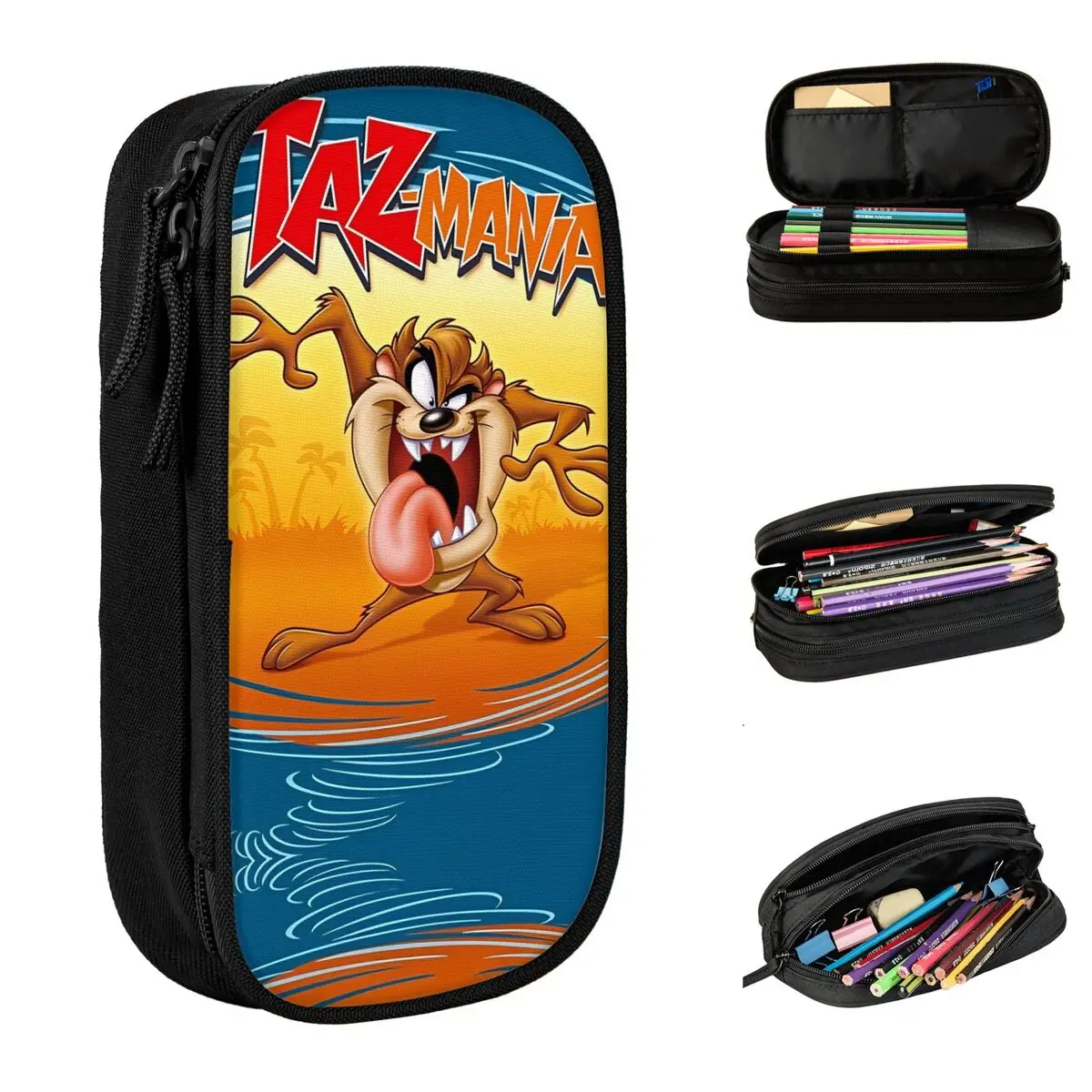 FunTaz-Mania Game Dog Pencil Case Cartoon Level-based Games Pencilcases Pen Holder Student Big Capacity Bags Zipper Stationery