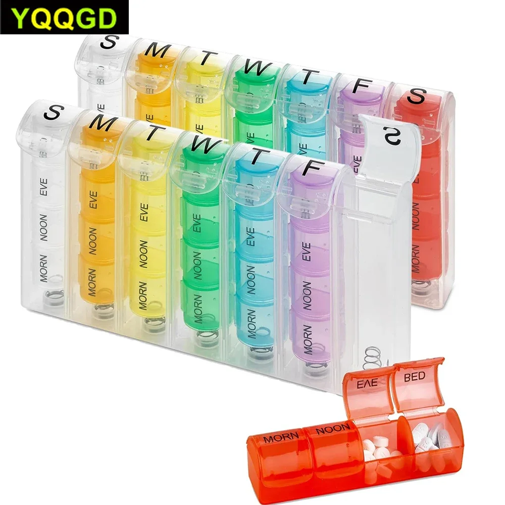 7 Days 28 Grids 4 Times Travel Pill Organizer Moisture Proof Pills Box Pills Case Organizer Storage Container Tablets Medicine