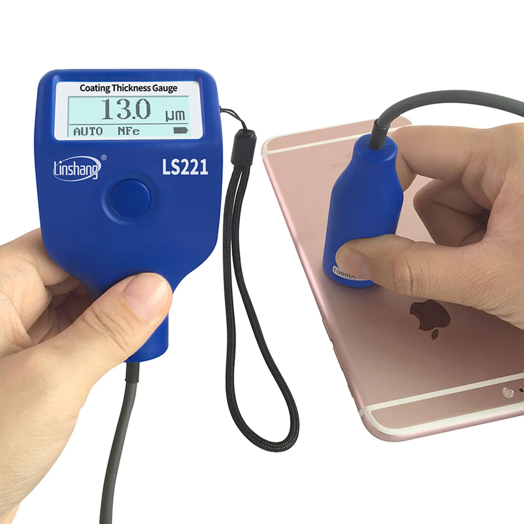 LS221 Portable dry film Coating thickness gauge measure non-magnetic non-conductive coatings with external cable probe