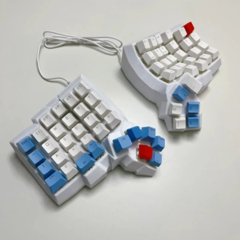 

Изогнутая проводная разделенная клавиатура, индивидуальная 64-клавишная проводная одномодовая разделенная эргономичная клавиатура, игровая офисная механическая клавиатура VIAL