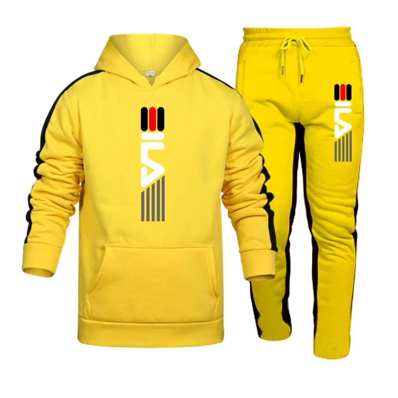 Moletom com capuz e calças jogger masculinas, roupas de ginástica, conjunto casual de capuz esportivo de alta qualidade, venda quente, outono, inverno, 2023