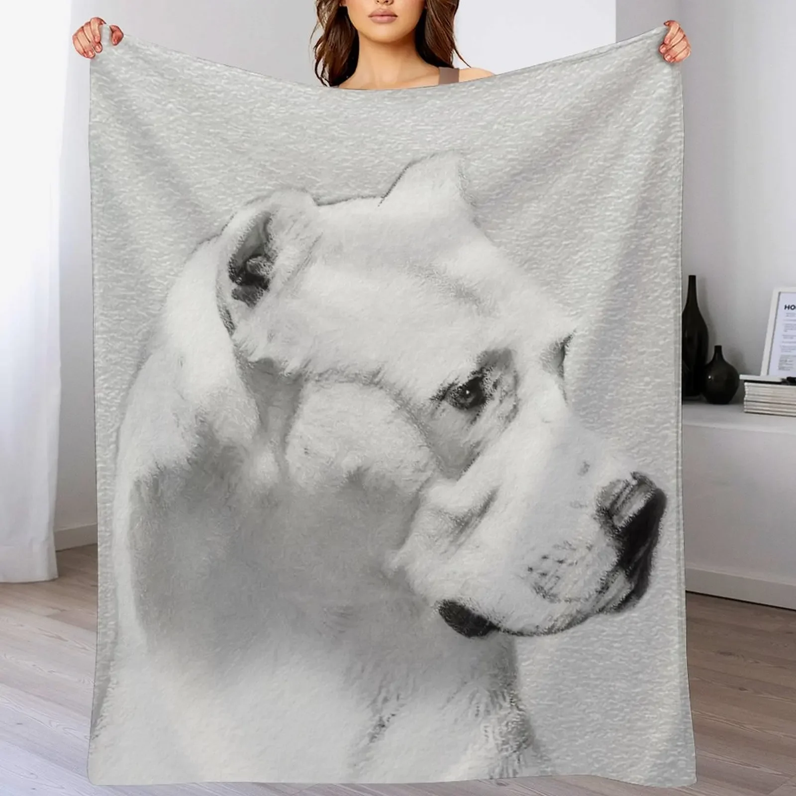 

Dogo Argentino Throw Blanket Fluffy Cozy Throw Blanket for Home Decor