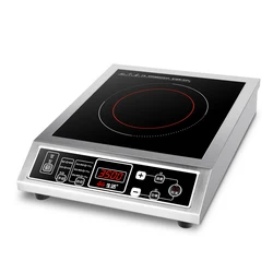 Cocina de inducción de un solo cabezal de alta potencia, 3500W, control de botón, rodamiento máximo de carga, 50KG, YS-3505 de panel de cristal negro