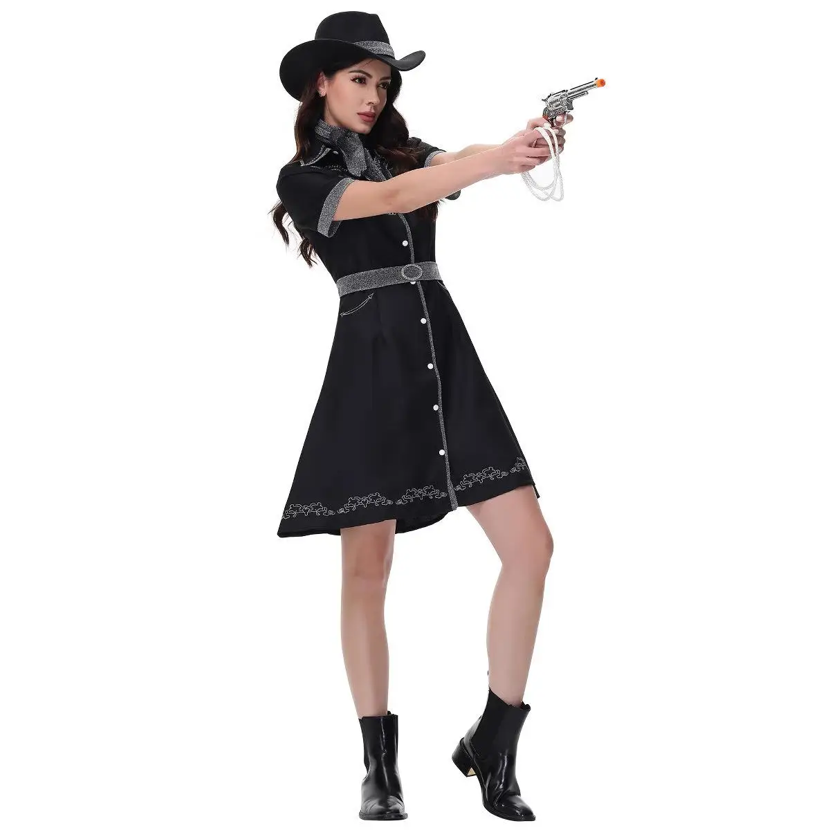Sexy Disco Western Cowgirl Rok Halloween Kostuum Dames Zanger Rollenspel Cospaly Outfit Volwassen Dames Faionable Ensemble