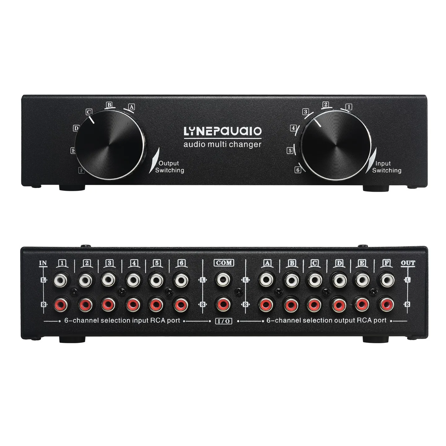 Wishcolor LYNEPAUAIO B086 6 In 6 Out Audio Signal Switcher Headphone Speaker Selector 1 In 12 Out Lossless