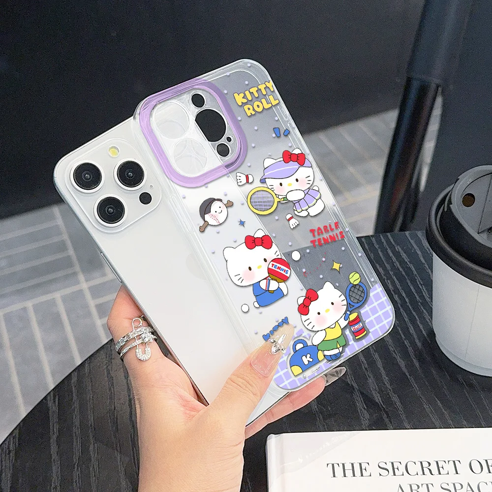 Ins Hello Kitty Clear Space Phone Case for Vivo Y03 Y16 Y17 Y17S Y19 Y21 Y28 Y36 Y52S Y55S Y73S Y75 Y78 Y100 4G 5G Transparent