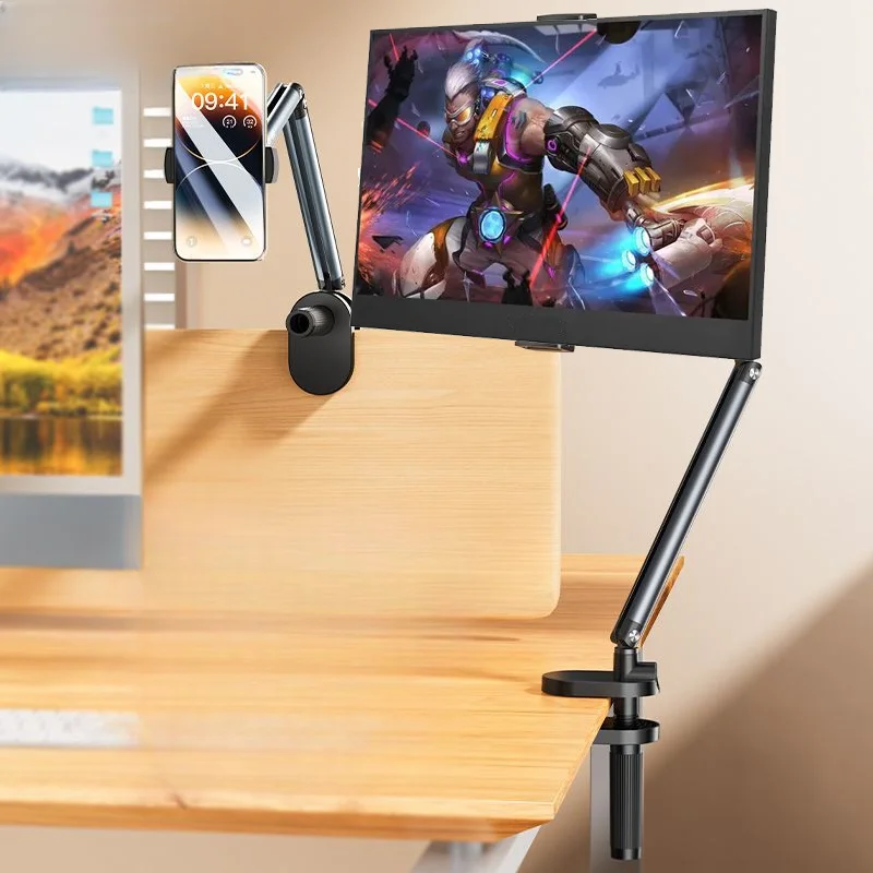 Desktop Portable Monitor Holder Sturdy Aluminum Alloy Monitor Stand Riser for 13 14 15.6 17.3 Inch Screen Gaming Live Streaming