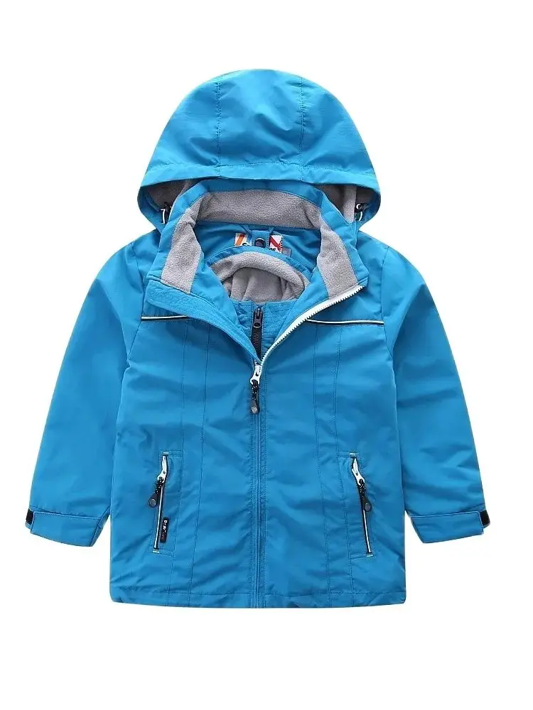 

Boys girls jacket windbreaker with fleece detachable west inside waterproof windproof every day outwear