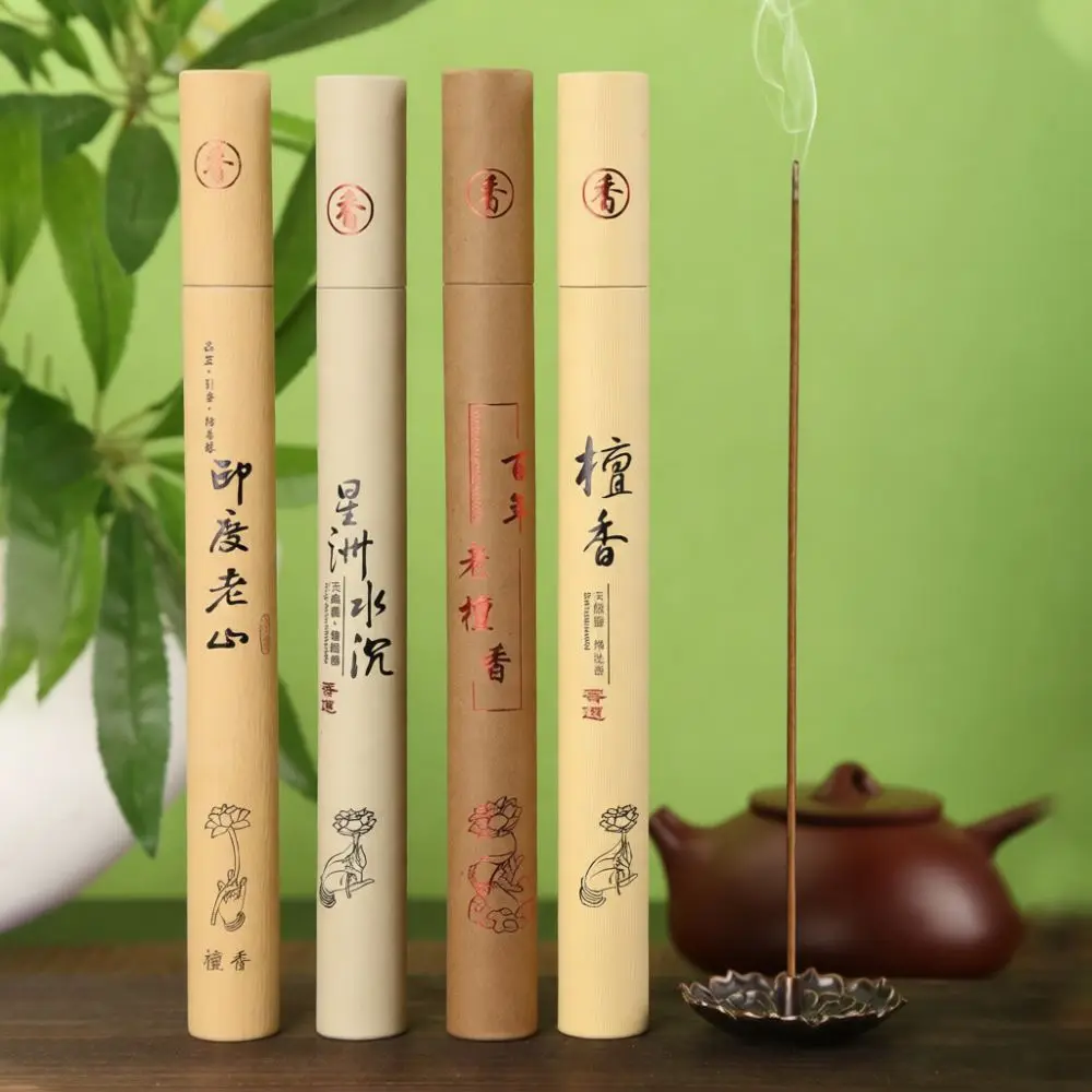 Essential Natural Incense Sticks Sandalwood Scent Aromatherapy Indoor Home Meditation Relaxing Air Purified Zen Fragrance Tool