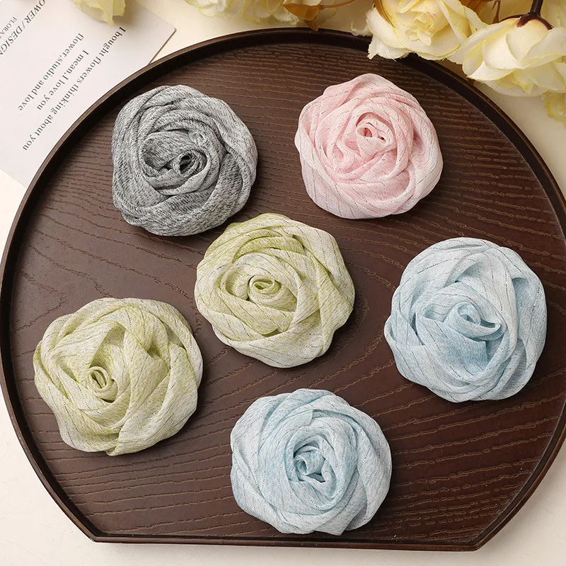 

10 шт., яркая шелковая легкая марлевая наклейка из розовой ткани, нашивка, сделай сам, зажим для головы, веревка, головные уборы, аксессуары для платья, нашивки для одежды