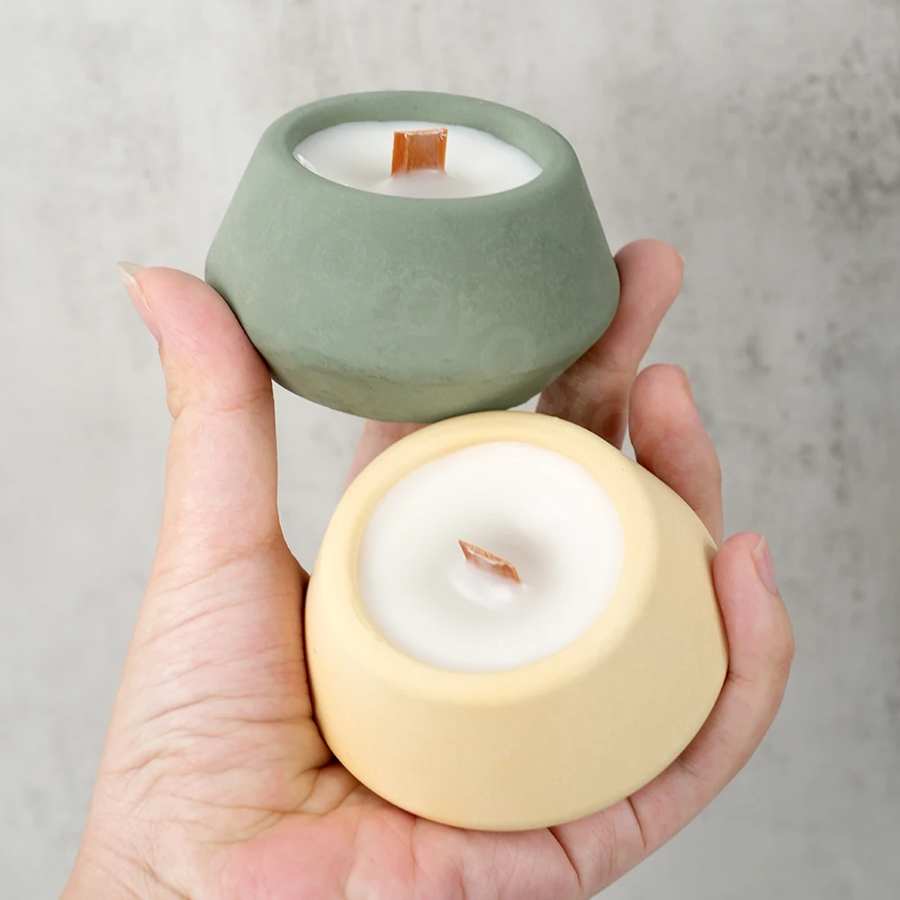 Round Bowl Storage Box Silicone Mold Scented Candle Jar Making Concrete Cement Mould DIY Plaster Resin Flowerpot Mold Home Decor