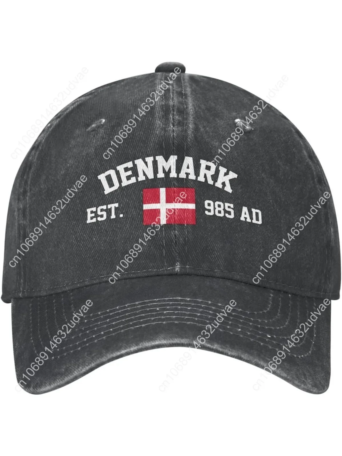 

Denmark Flag Baseball Cap Denim Vintage Cotton Unisex Patriotic Hat