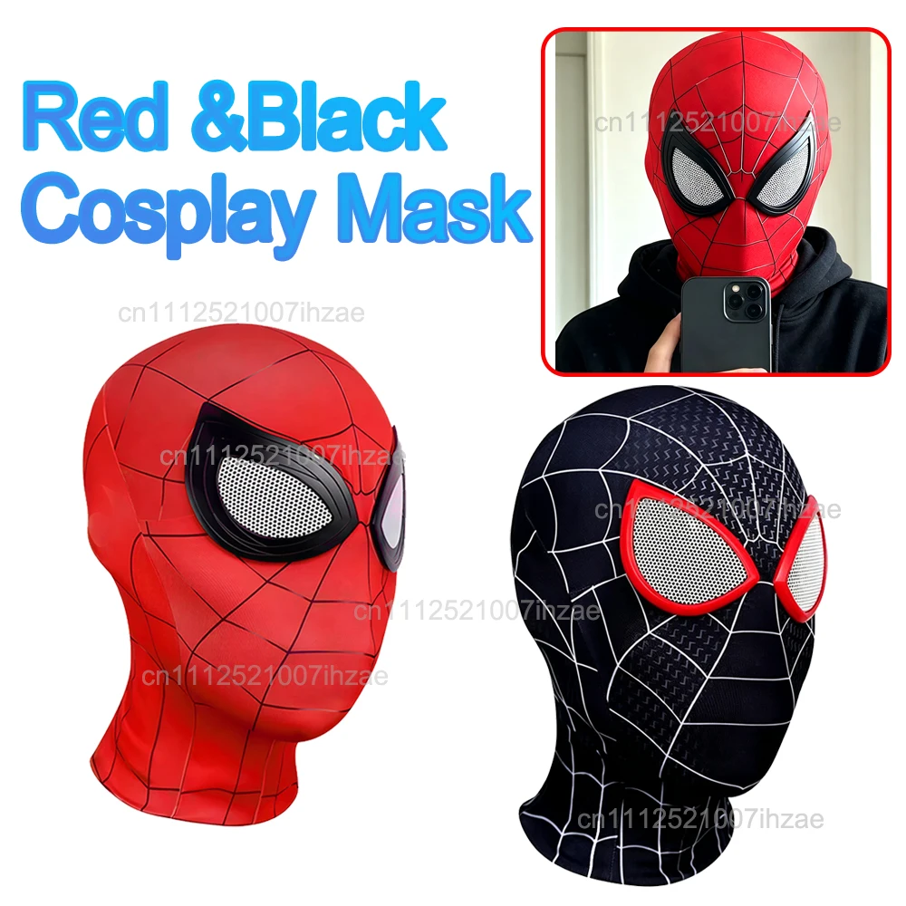 1/2 Stück Spiderman Atmungsaktive Masken Hochelastischer Hut Lustige Spinnenlinse Erwachsene Kinder Cosplay Party Halloween Kostüm Zubehör – Detail 1