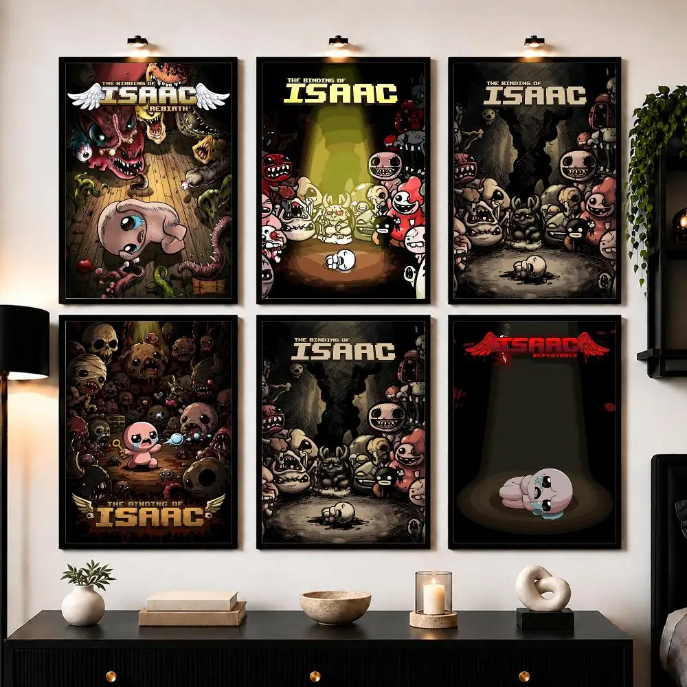 Game T-The Binding of I-Isaac Poster Wall Art Print Sticker for Bedroom Living Room Dorm Office Modern Home Decor