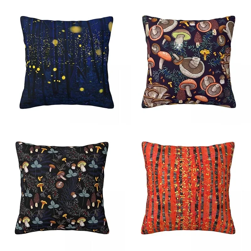 Dark Fantasy Forest throw pillow cover with short plush print living room sofa decoration cushion cover pillow covers decorative
