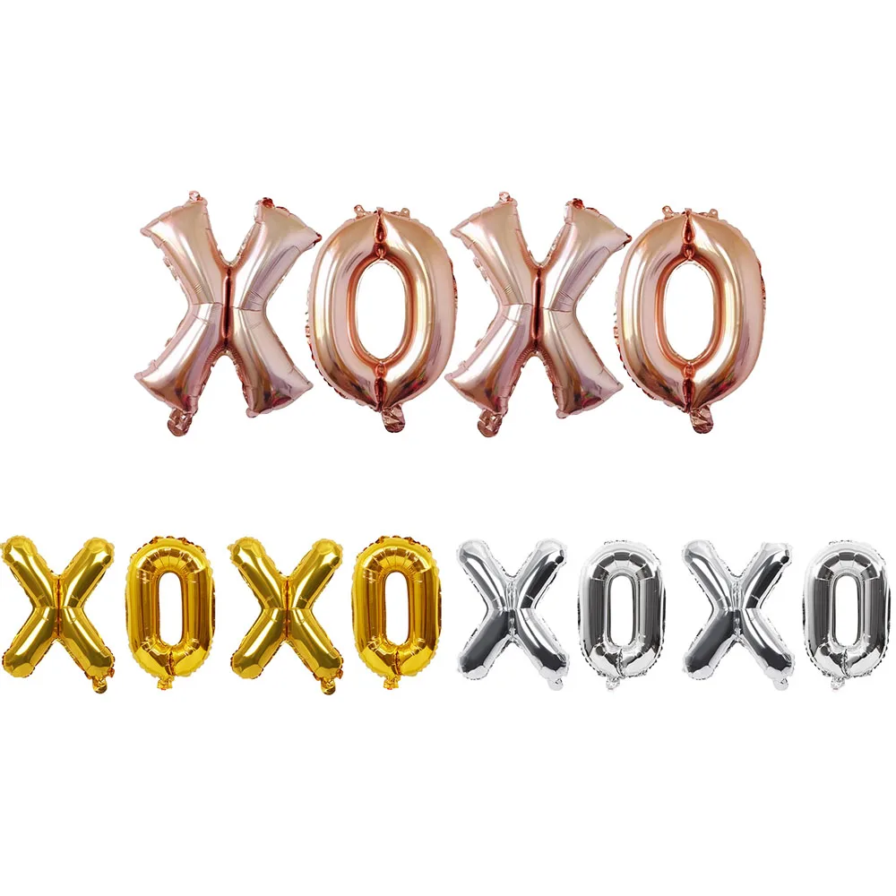 

16inch Rose Gold Xoxo Letter Balloon Valentine's Day Decoration Love Foil Balloon Wedding Party Decoration Helium Balloon