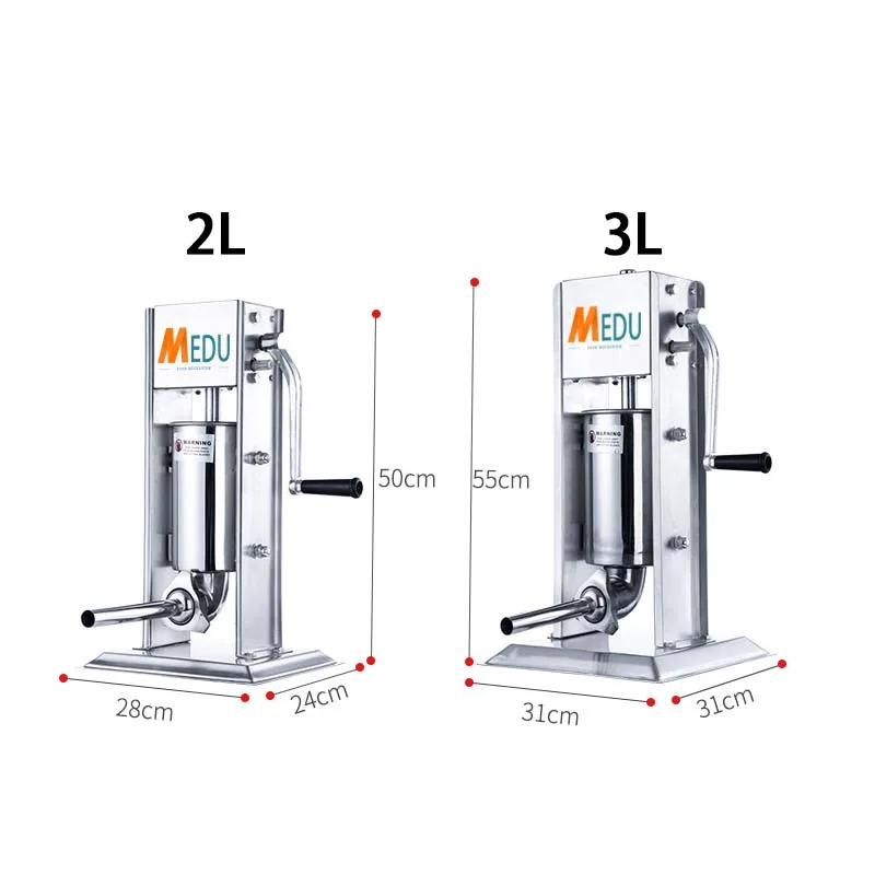 중국 전기 수동 소시지 고기 충전 필러 제작 기계, 수동 2L, 5L, 7L, 10L, 15L, 20L, 25L, 30L