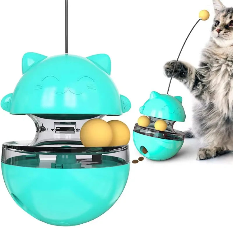 Improved training interactive cat toy food dispenser tumbler rich cat toy ball