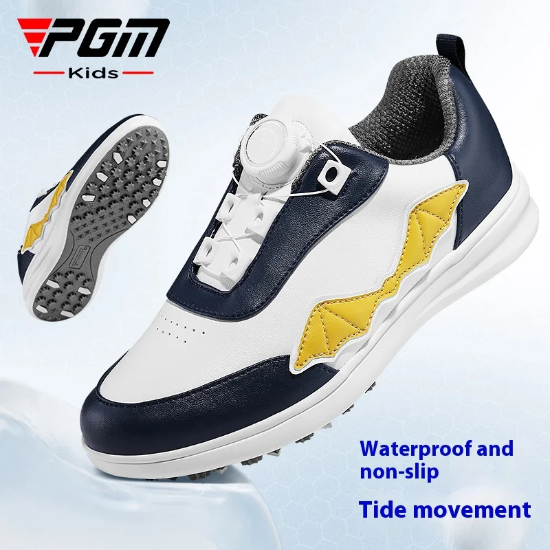 

PGM Kids' golf shoes Teen knobs with Sneakers Boys and girls Waterproof anti-slip lightweight children's shoes