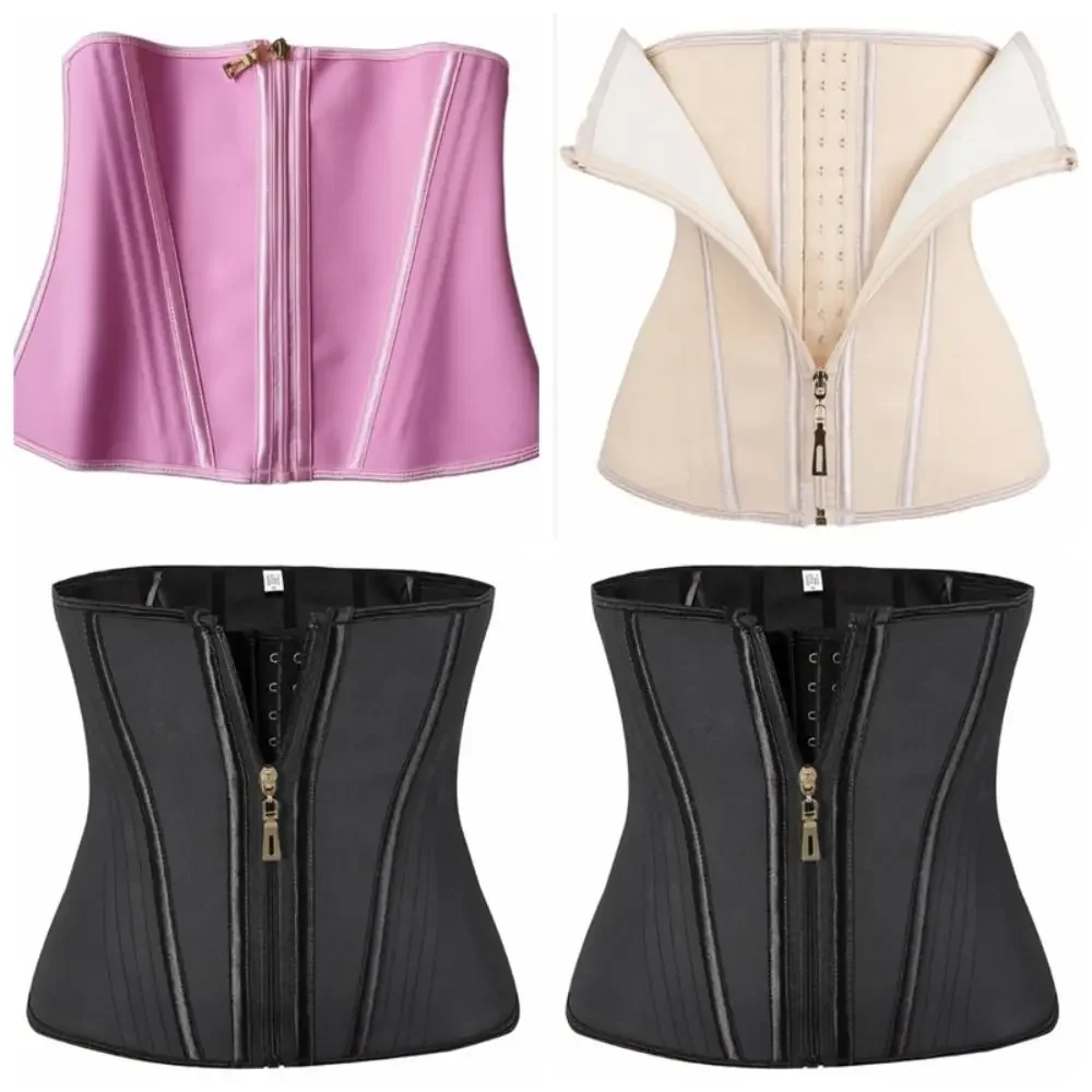 Seamless Waist Trainer Body Shaper, Tummy Control Postpartum Shapewear with Zipper & Buckle for Belly Slimming