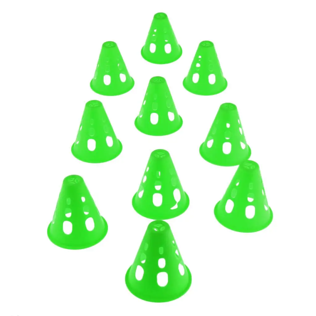 3-6pack 10pcs Mini Windproof Sport Training Traffic Road Cones Green