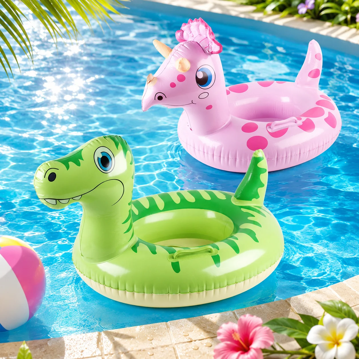 Aquatic Sports - Opblaasbare dinosaurus zwemring zwemband 1 stuk