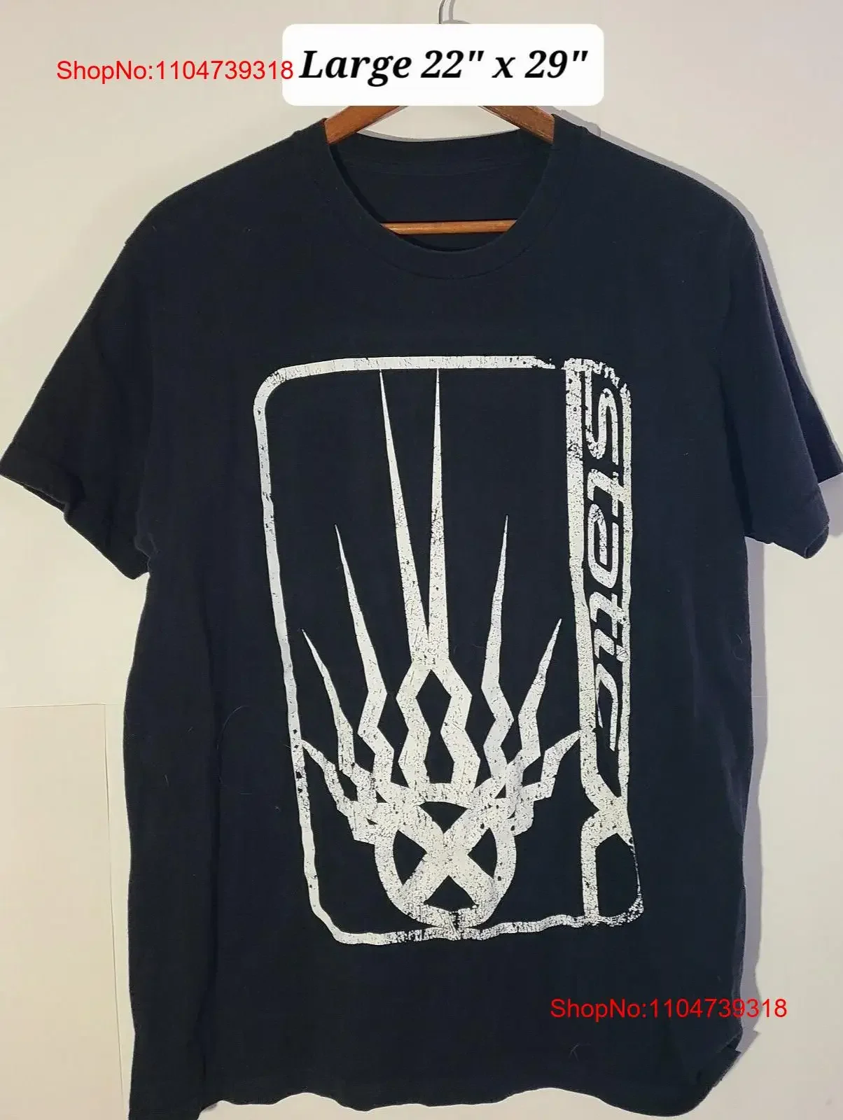 Static X Black Band Logo Large T Shirt Nu Metal vintage Washed homme streetwear Casual designer clothes Stretched Comfortable