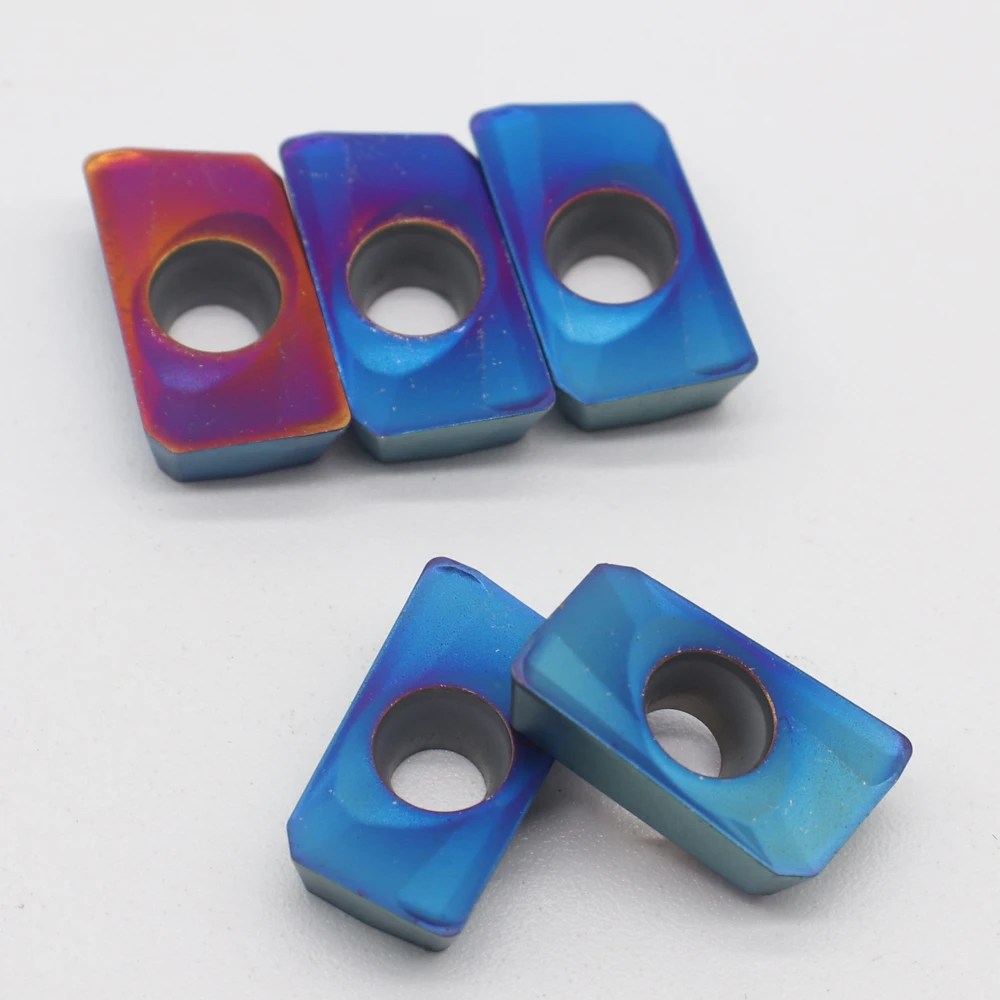 10Pcs  APMT1604-H2 Colorful Blue Purple Milling Carbide Insert Lathe Parts Tool  Milling Tool  CNC Lathe APMT Turning Blade