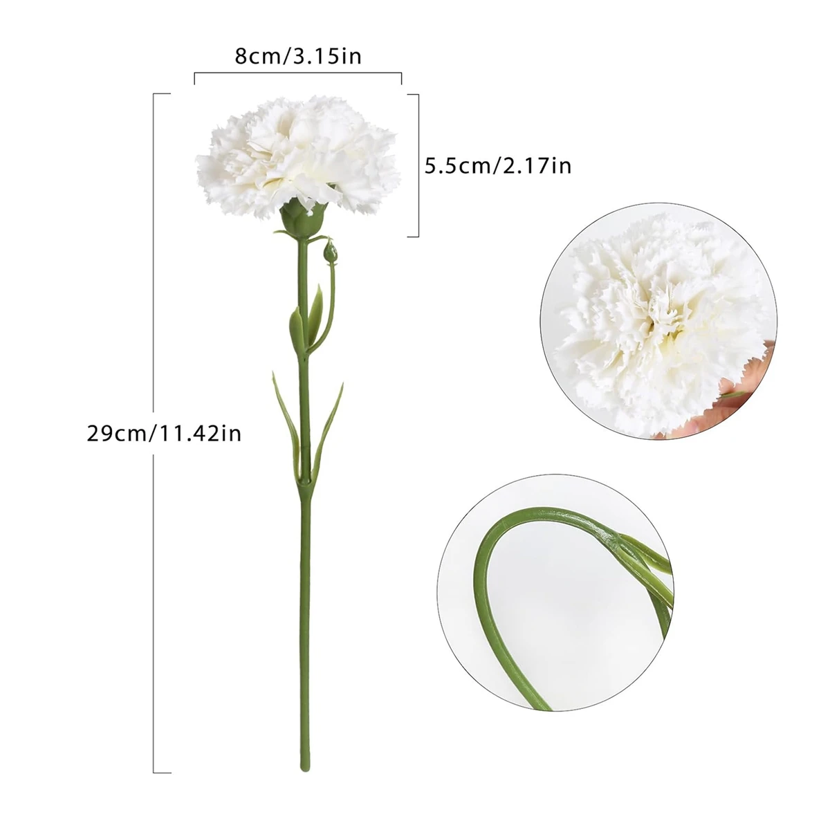 5/10 Stück Künstliche Blumen Seiden-Nelken für Zuhause, Tisch, Hochzeit, Brautstrauß, Festdekoration, Garten, DIY-Geschenk – Detail 12
