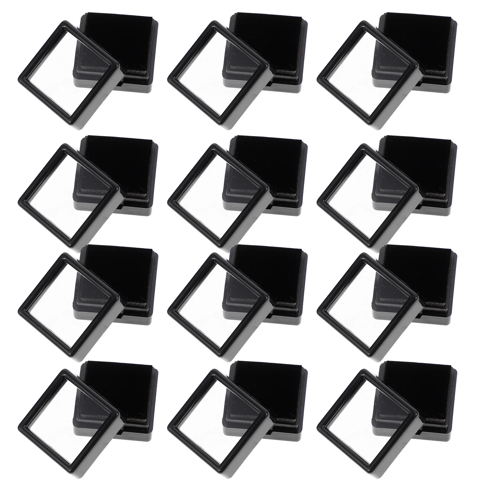 

24Pcs Jewelry Box Storage Case Clear Lid Gemstone Display Cushion Jewelry Organizer Gift Box Gemstone Case