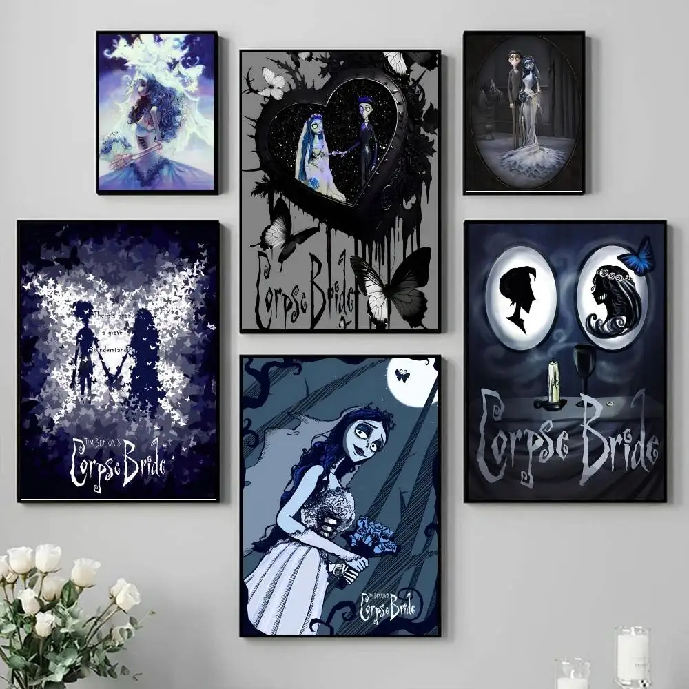 Cartoon Anime Movie C-Corpse B-Bride Manga Poster Self-adhesive Art Waterproof Paper Sticker Coffee House Bar Room Wall Decor