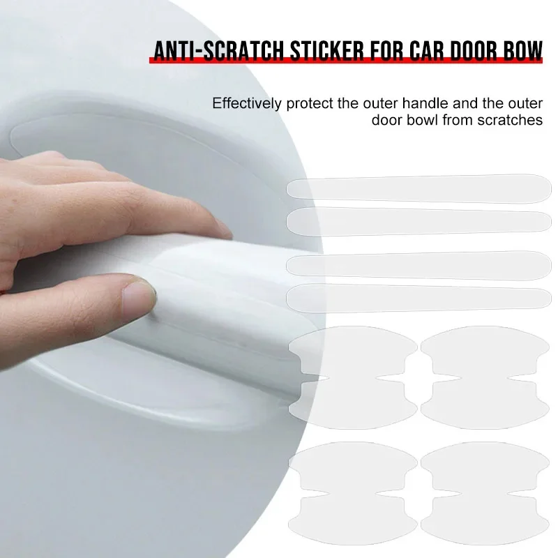 1-6Set Car Door Handle Stickers Universal Invisible Anti-Scratch Protection Sticker Silicon Auto Door Bowl Protective Caps