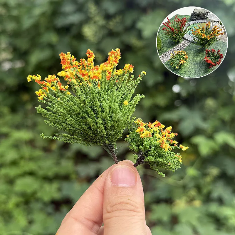5pcs 3/6cm Simulation Flower Model Shrub Vegetation Model Platform Decoration Landscape Sand Table Landscaping Doll House DIY