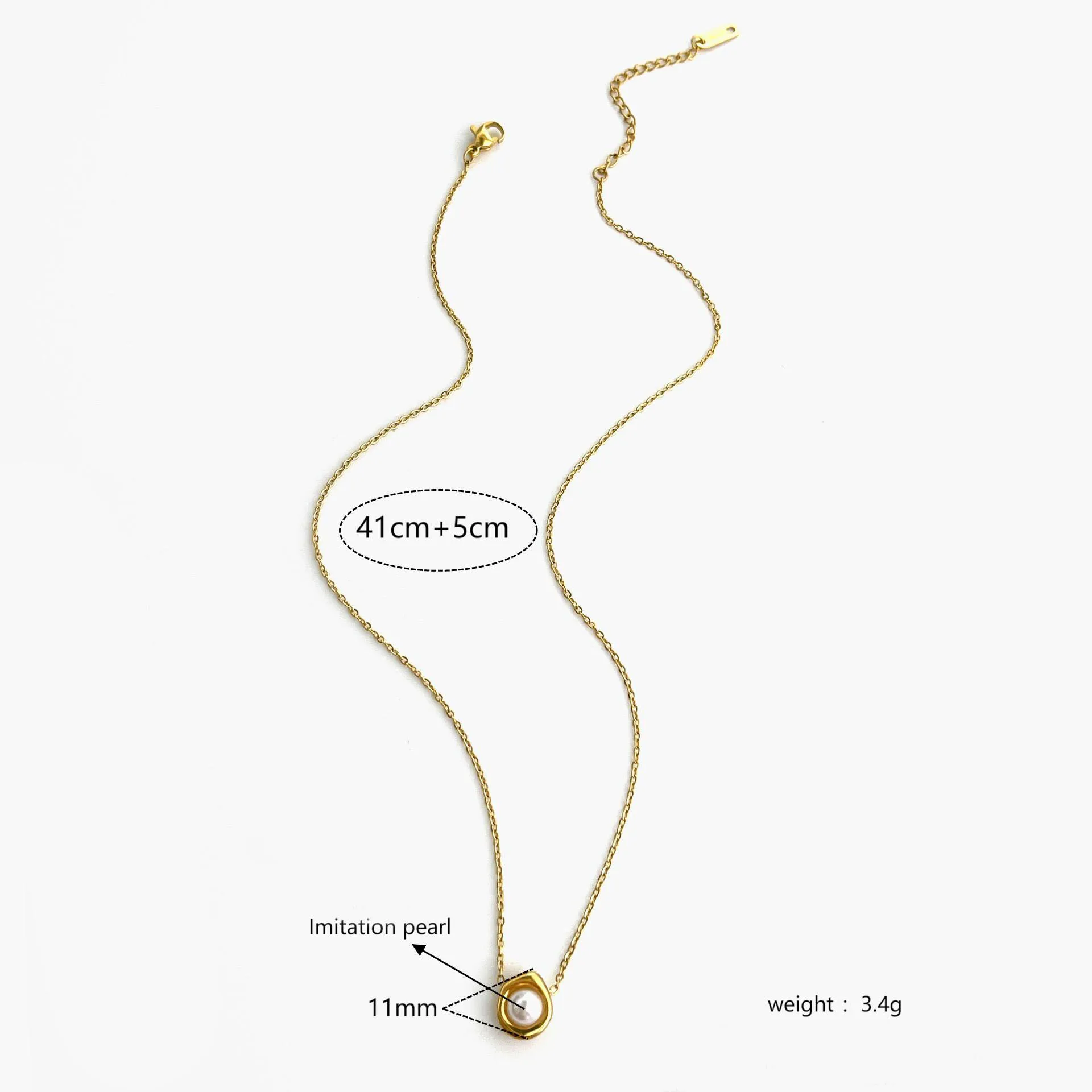 Imitation Pearl Natural Stone Sunflower Pendant Necklace Women's Stainless Steel Flat Snake Chain Stackable Jewelry image 6