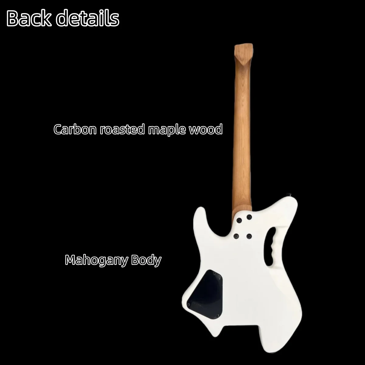 High end headless electric guitar six string white lightweight novice professional performance with accessories