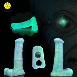 NUUN Huge Horse Penis Sleeve Silicone Artificial Penis Extension Fantasy Glowing In The Dark Cock Sheath For Men Enlargement