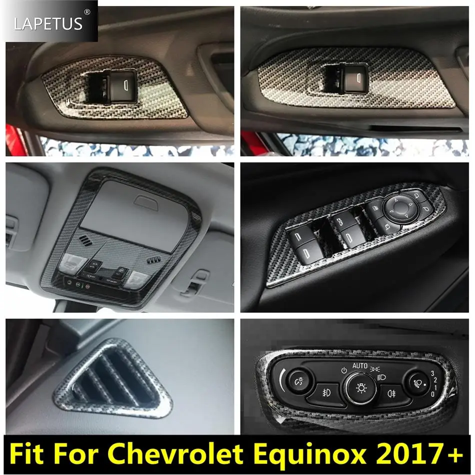 

Window Lift Button / Head / Reading Lights / Air Vent Cover Trim For Chevrolet Equinox 2017 - 2023 Car Carbon Fiber Accessories